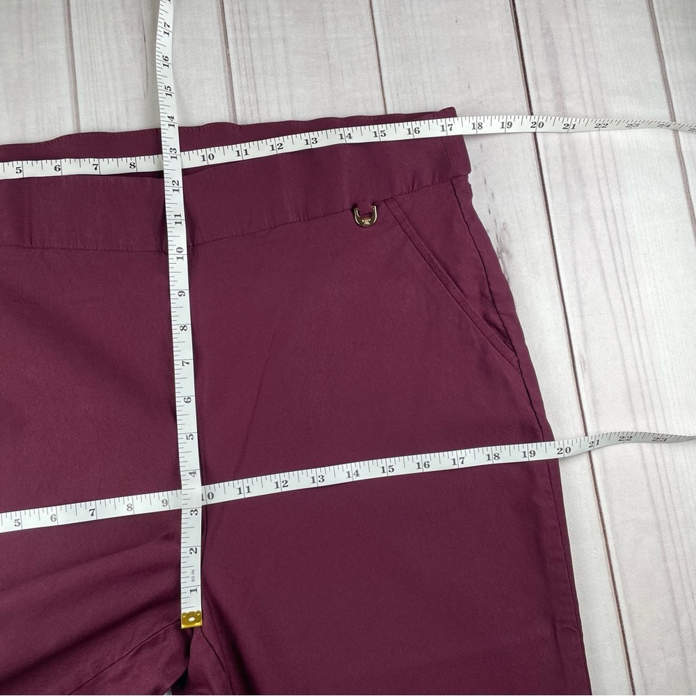 Rafaella Slim Ankle Trouser Pants Women’s 16 Burgundy Stretch Pull on Career - Picture 9 of 10